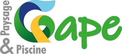 logo de l'entreprise gape avec un g en forme de spirale coloré en vert bleu foncé, bleu clair et jaune 